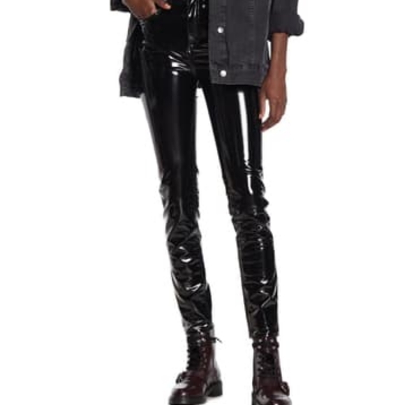Rag & Bone Black Vinyl Skinny Pants NWT size 28 - Picture 4 of 13